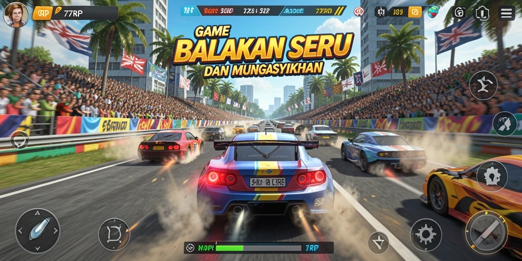 Gameplay balap yang seru dan mendebarkan di 77RP.