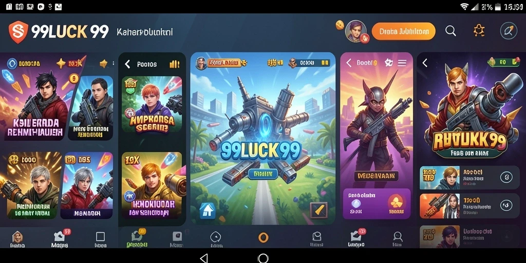 Screenshot utama 99LUCK99 menampilkan antarmuka yang user-friendly dan fitur yang lengkap.
