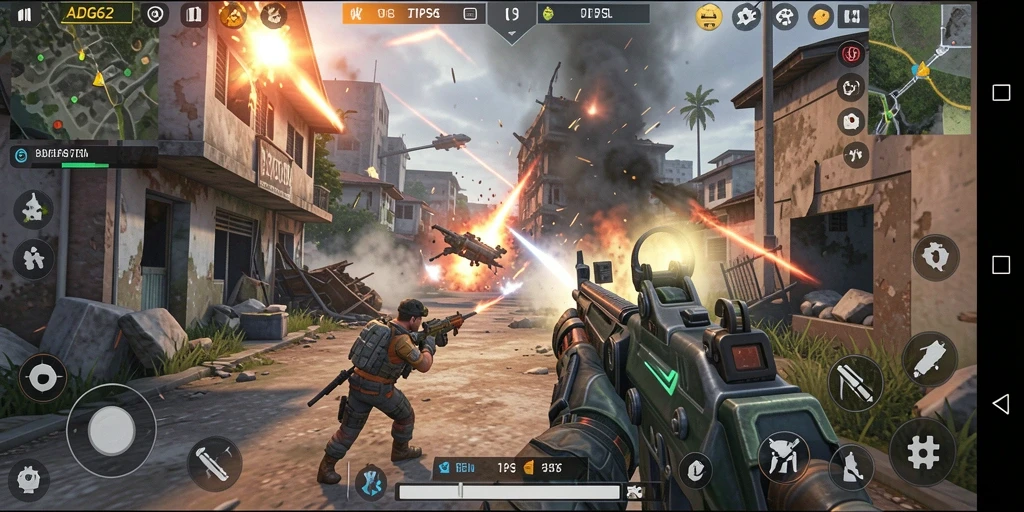 Gameplay seru ADG62 dengan aksi pertempuran yang intens.