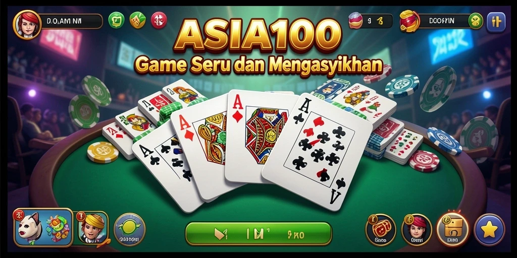 Tampilan gameplay seru ASIA100 yang penuh strategi domino.