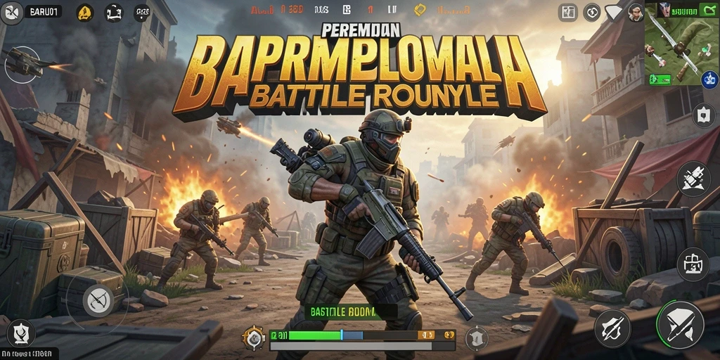 Gameplay seru di arena Battle Royale BARU01 dengan banyak aksi.