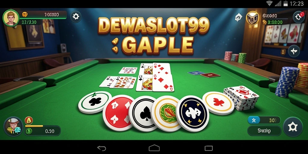 Screenshot gameplay DEWASLOT99 menunjukkan suasana seru permainan Gaple.