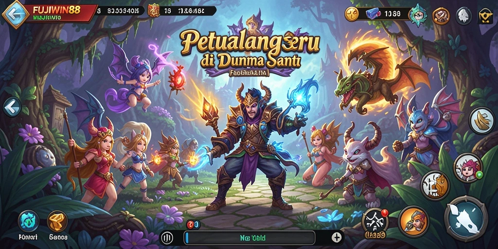Tangkapan layar menunjukkan aksi seru dalam permainan petualangan FUJIWIN88.