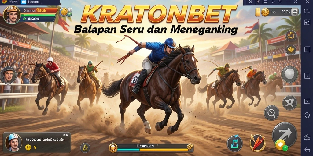 Tangkapan layar gameplay KRATONBET menunjukkan aksi balapan yang mendebarkan.