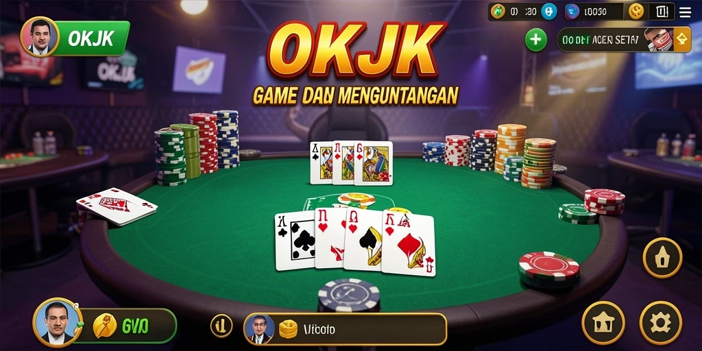 Tampilan gameplay seru dalam permainan poker OKJK yang memikat.
