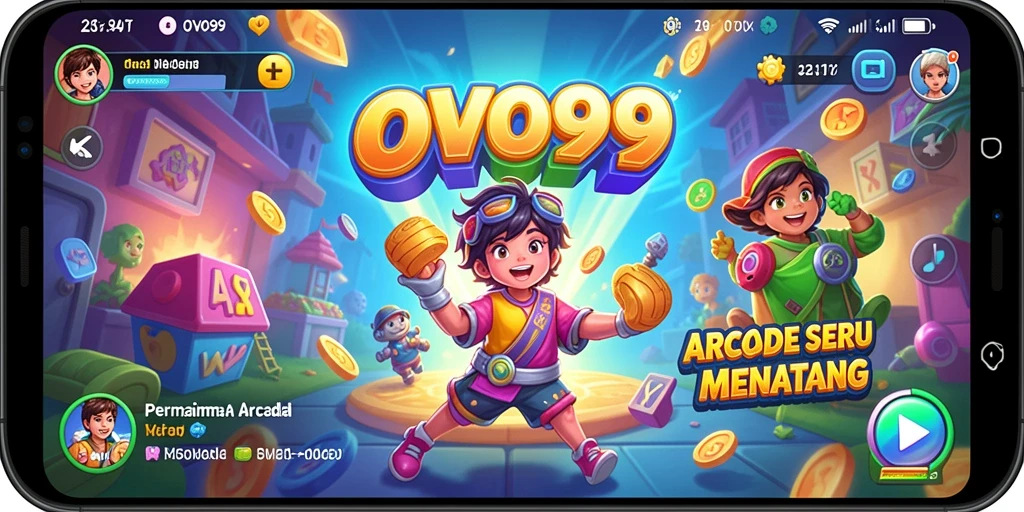 Tangkapan layar gameplay OVO99 menunjukkan momen seru dalam permainan Arcade.