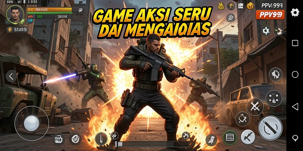Tangkapan layar menampilkan aksi pertarungan yang intens di PPV99.