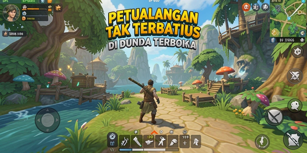 Tampilan gameplay SP666 yang mempesona di dunia terbuka.