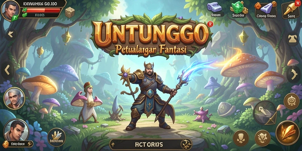 Tangkapan layar menunjukkan aksi mendebarkan dalam gameplay RPG UNTUNGGO.