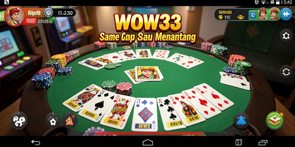 Tampilan gameplay WOW33 dengan kartu Gaple yang menarik.